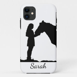 Case-Mate iPhone Case Une fille et son cheval amour Silhouette Personnal