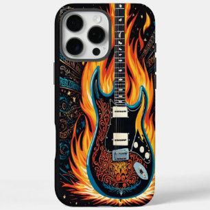 Coques iPhone 16 Pro Max Une guitare vibrante en feu dans un spectacle pass
