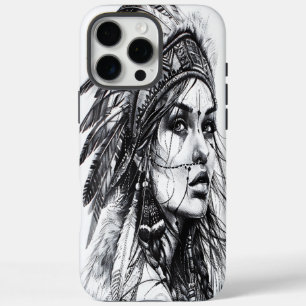 Coques iPhone 16 Pro Max Une jeune fille indienne courageuse en robe tribal