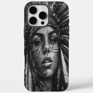 Coques iPhone 16 Pro Max Une jeune fille indienne guerrière avec peinture f