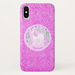 Case-Mate iPhone Case Unicorn Parties scintillant rose Nom personnalisé