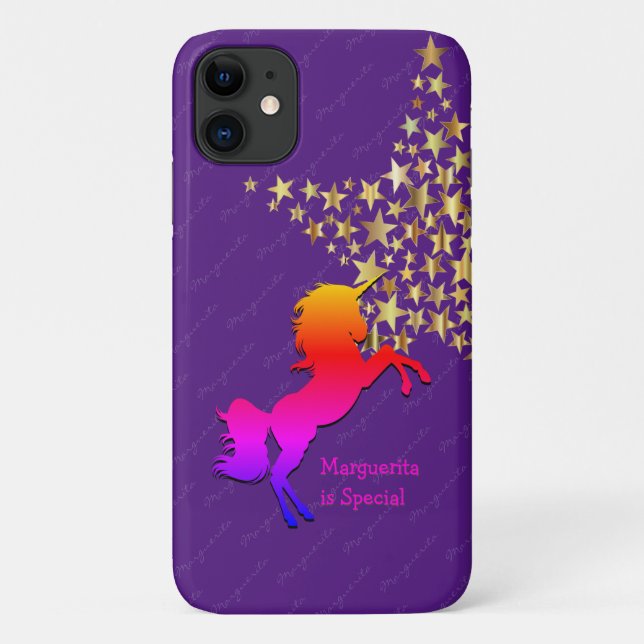 COQUES Case-Mate iPhone UNICORN PERSONNALISÉ PURPLE (Dos)