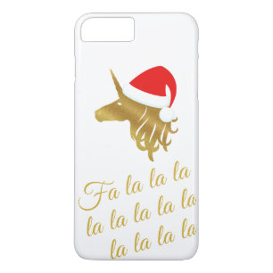 Case-Mate iPhone Case Unicorne d'or portant le chapeau du Père Noël roug