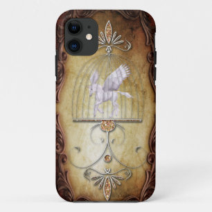 Coque iPhone 11 Unicorne en cages Vintage