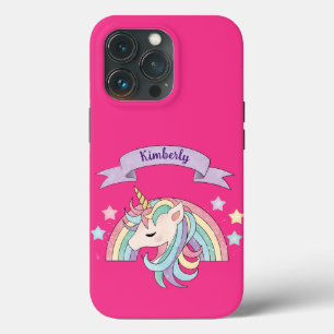 Case-Mate iPhone Case Unicorne et Arc-en-ciel scintillant Nom personnali