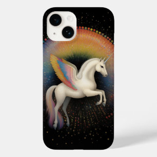 Coque Pour iPhone 14 Unicorne Galactique Arc-en-ciel Étoiles colorées E