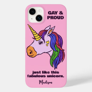 Coque Pour iPhone 14 Plus Unicorne Gay Texte Personnalisé