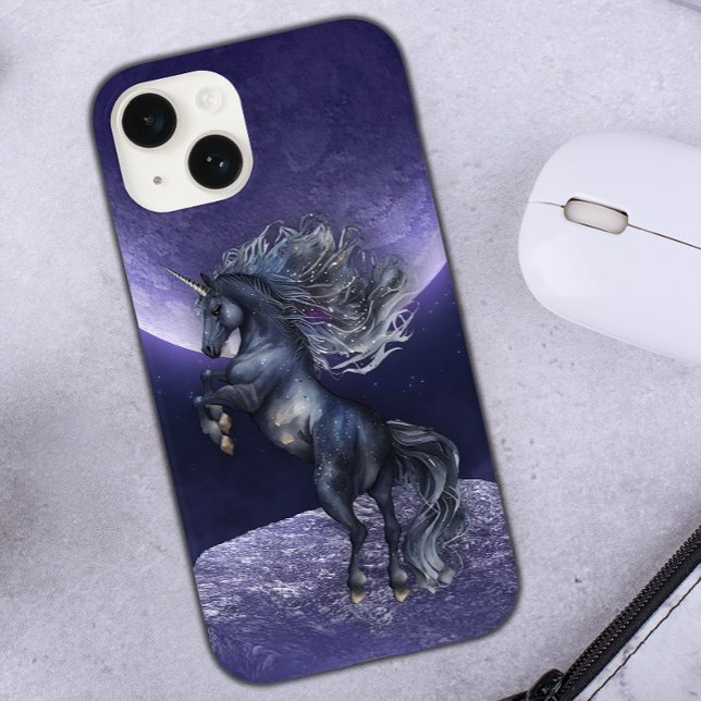 Coques Case-Mate iPhone Unicorne Lune violet (Créateur téléchargé)