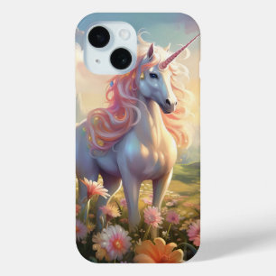 Coque Pour iPhone 15 Unicorne rose