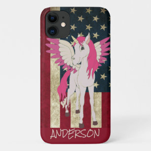 Case-Mate iPhone Case Unicorne rose américaine personnalisée