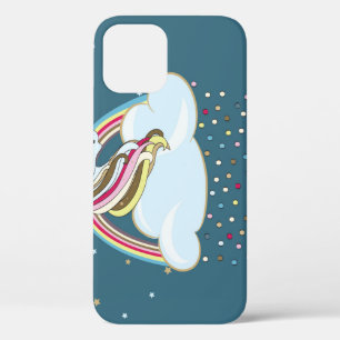 Case-Mate iPhone Case Unicorne vintage : Illustration des nuages arc-en-