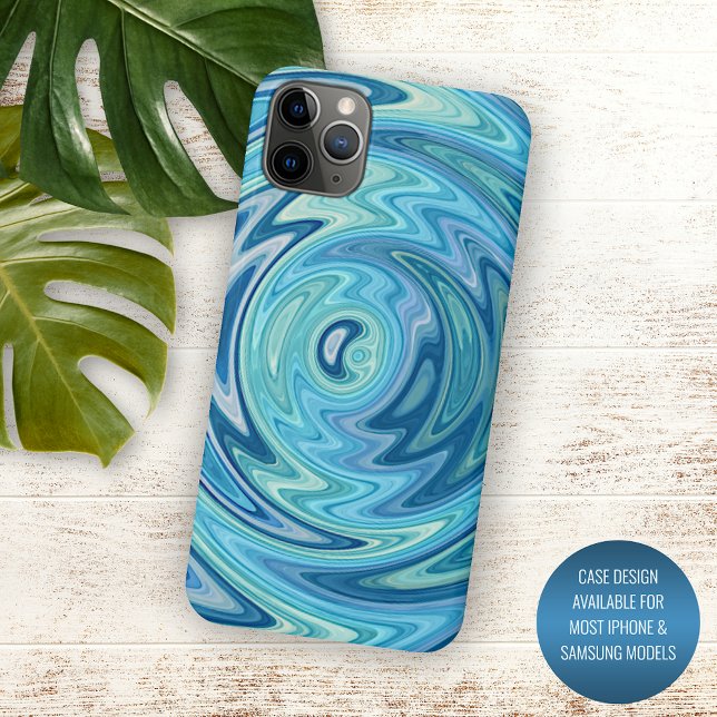 Coques Case-Mate iPhone Unique Aqua Turquoise Blue Violet Summer Swirl Art (Créateur téléchargé)