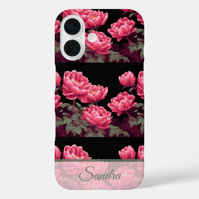 Coques Case-Mate iPhone Unique Birthday Party Peony Name (Verso)