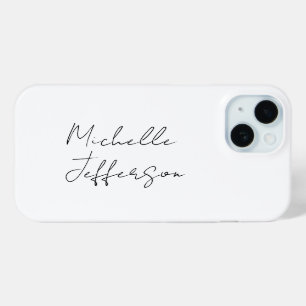 Coque Pour iPhone 15 Unique Stylish Moderne Calligraphie Plain