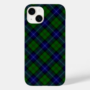 Coque Pour iPhone 14 Urquhart tartan bleu vert plaid