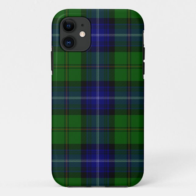 Coques Case-Mate iPhone Urquhart tartan bleu vert plaid (Dos)