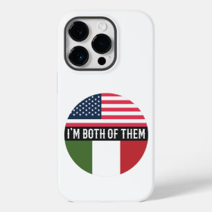 COQUE POUR iPhone 14 PRO USA AND ITALY FLAGS I'M BOTH OF THEM 