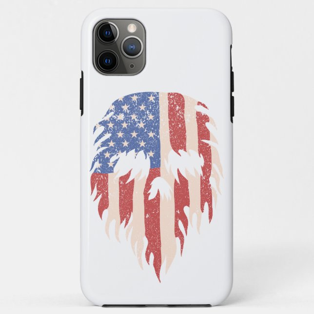 Coques Case-Mate iPhone USA Flag Skull Beard | Distressed Patriotic Design (Dos)