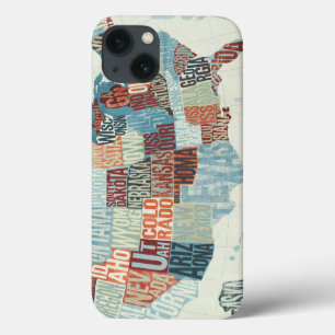 Etui iPhone Case-Mate USA Map with States in Words