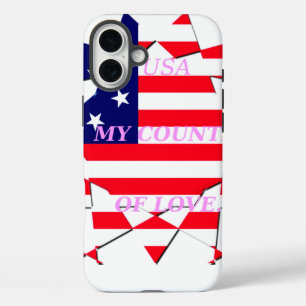 iPhone 16 Plus Case USA Star Spangled Love My Country of Love