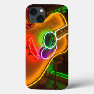 iPhone 13 Case USA, Texas, Austin. Neon Guitar At Blackmail