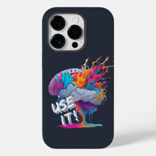 Coque Pour iPhone 14 Pro Utilisez-le - Cerveau coloré