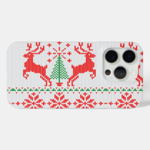 Coque iPhone 15 Pro Vacances Blanc Knit Noël Vilain Sweater Ho Deer