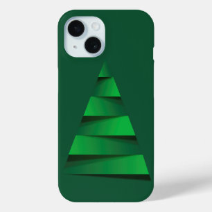 Coque Pour iPhone 15 Vacances dans l'arbre de Noël vert