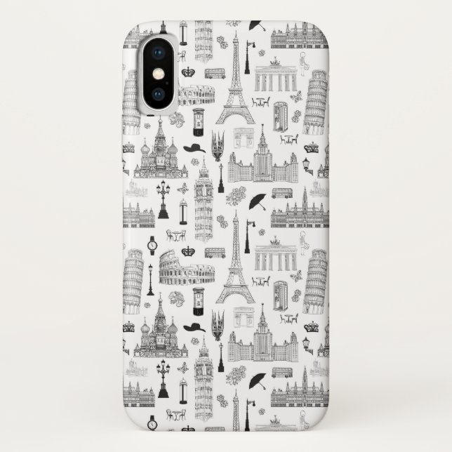 Coques Case-Mate iPhone Vacances dans le motif de l'Europe (Dos)