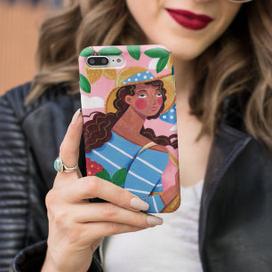 Coque Pour iPhone 14 Plus Vacances d'été pour femme italienne à la plage