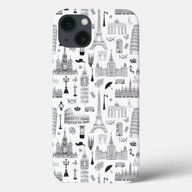 Coques Case-Mate iPhone Vacances En Europe Motif (Verso)