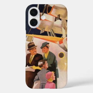 Coque Pour iPhone 16 Vacances familiales vintage en hydravion à hélices