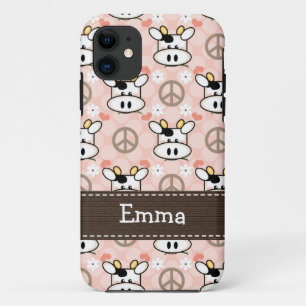 Coque iPhone 11 Vache à amour de paix