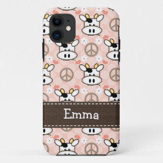 Coque iPhone 11 Vache à amour de paix
