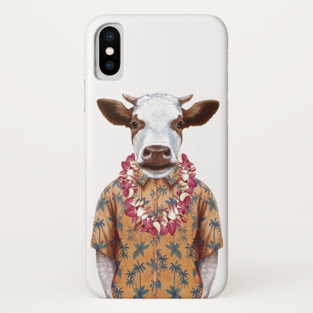 Coques Case-Mate iPhone Vache à chemise hawaïenne (Dos)