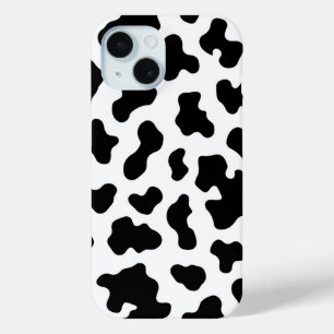 Coque Pour iPhone 15 Vache blanche et noire Imprimer
