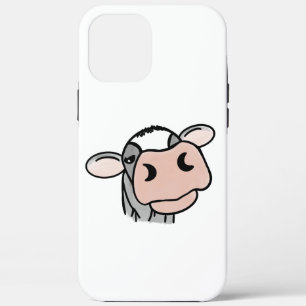Case-Mate iPhone Case vache de dessin animé noir blanc rose baiser gris