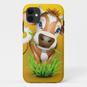 Case-Mate iPhone Case Vache de Jersey dans l'herbe sur le jaune