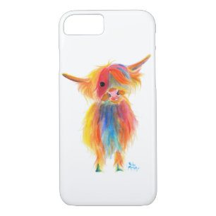 Coque iPhone 7 Vache écossaise des Highlands 'ANGEL' par Shirley 