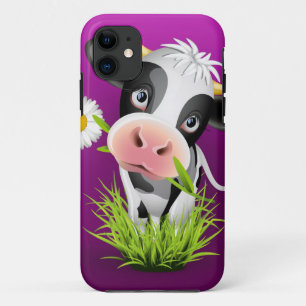 Case-Mate iPhone Case Vache Holstein mûre dans l'herbe sur le violet