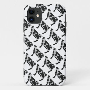 Coque iPhone 11 Vache Noir et Blanc Silhouette