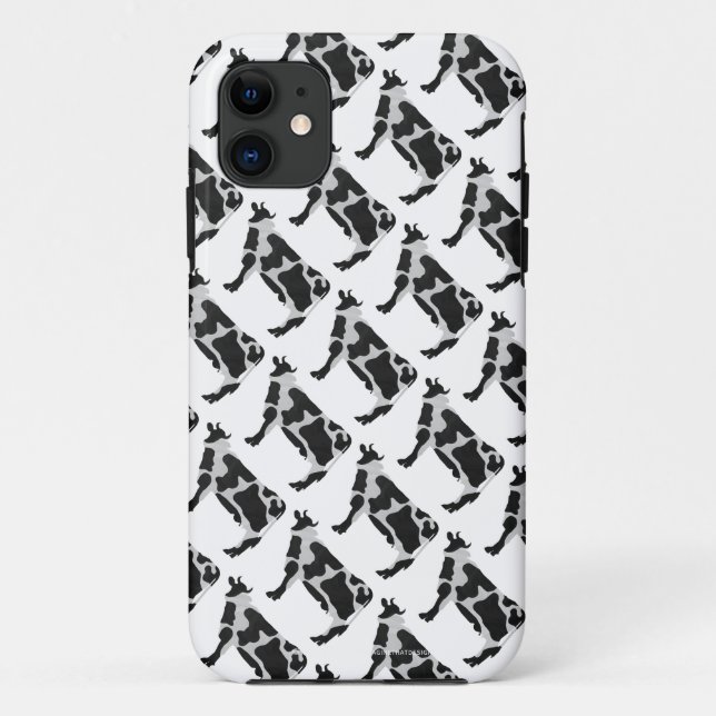 Coques Case-Mate iPhone Vache Noir et Blanc Silhouette (Dos)