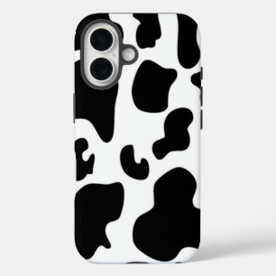 Coque Pour iPhone 16 Vache noire et blanche