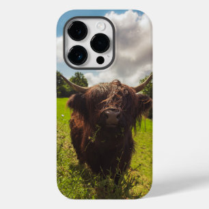 Coque Pour iPhone 14 Pro Vache noire pâturage vert champ soleil