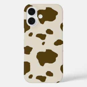 Coque Pour iPhone 16 VACHE PEAU brun