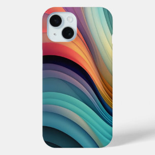 Coque Pour iPhone 15 Vague Abstrait de Vague Arc-en-ciel