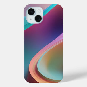 Coque Pour iPhone 15 Vague Abstrait de Vague Arc-en-ciel Moderne