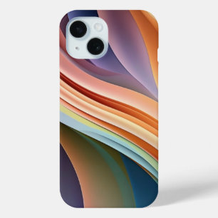 Coque Pour iPhone 15 Vague Abstrait de Vague Arc-en-ciel Moderne