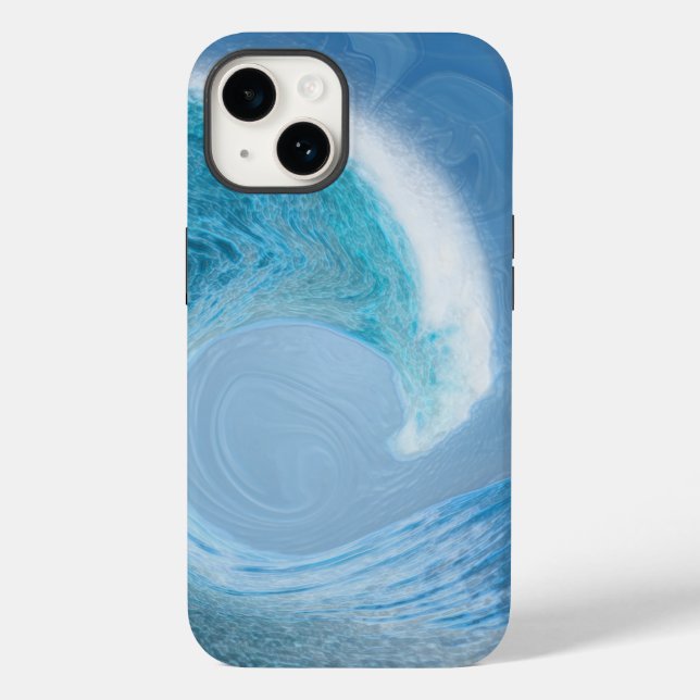 Coques Case-Mate iPhone Vague Bleue Artistique (Verso)