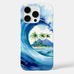 Coques iPhone 16 Pro Vague d'aquarelle de l'île Kai Aloha